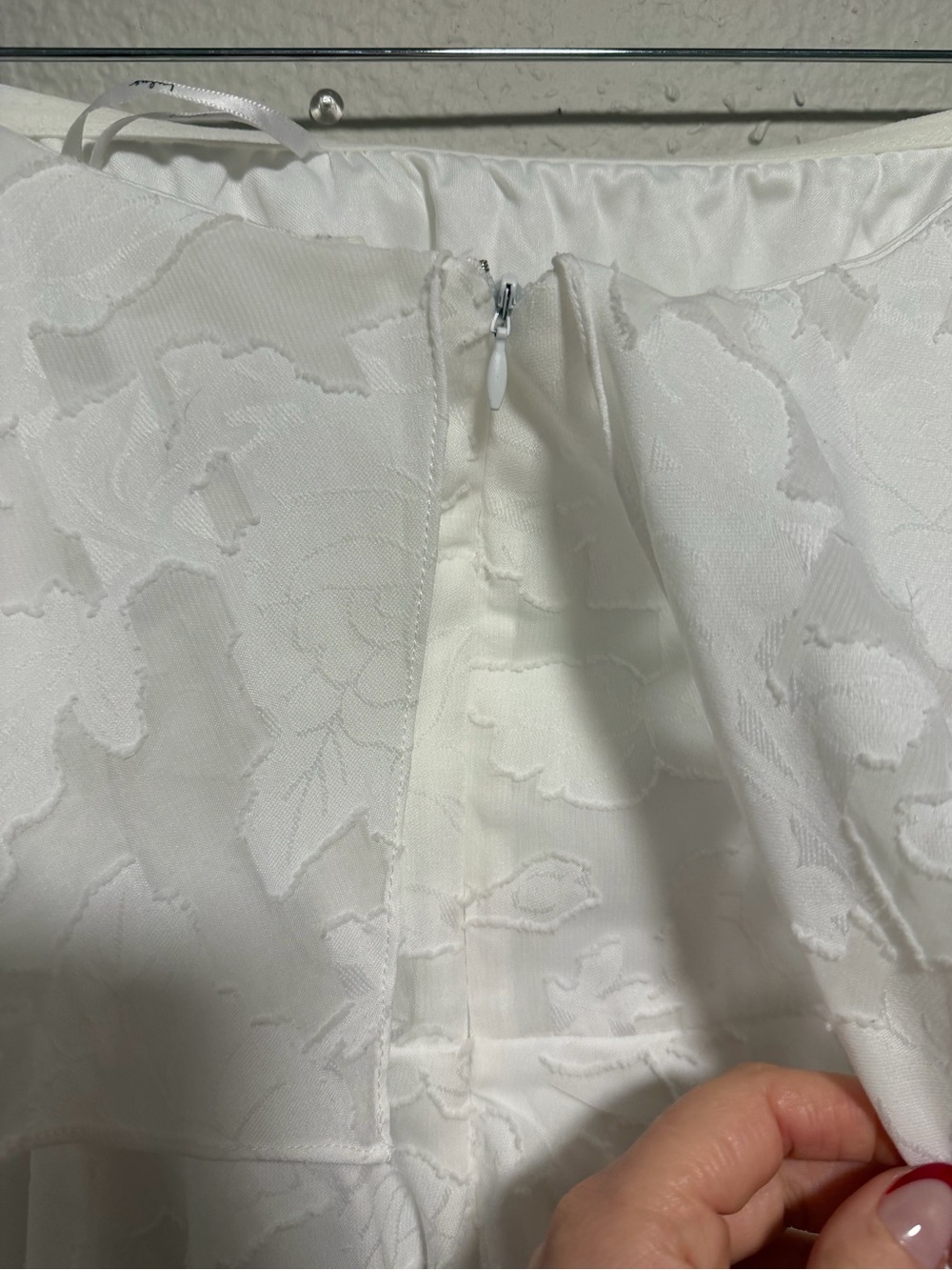 Lulus White Floral Jacquard strapless Ruffle Dress Size Large Feminine - Picture 5 of 10